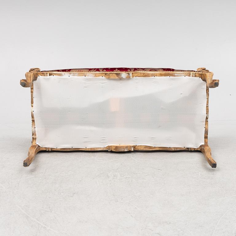 A Rococo style bench, 20th Century.