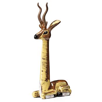 69. Vicke Lindstrand, a glazed ceramic figure of a gazelle, Upsala-Ekeby, 1948-60.