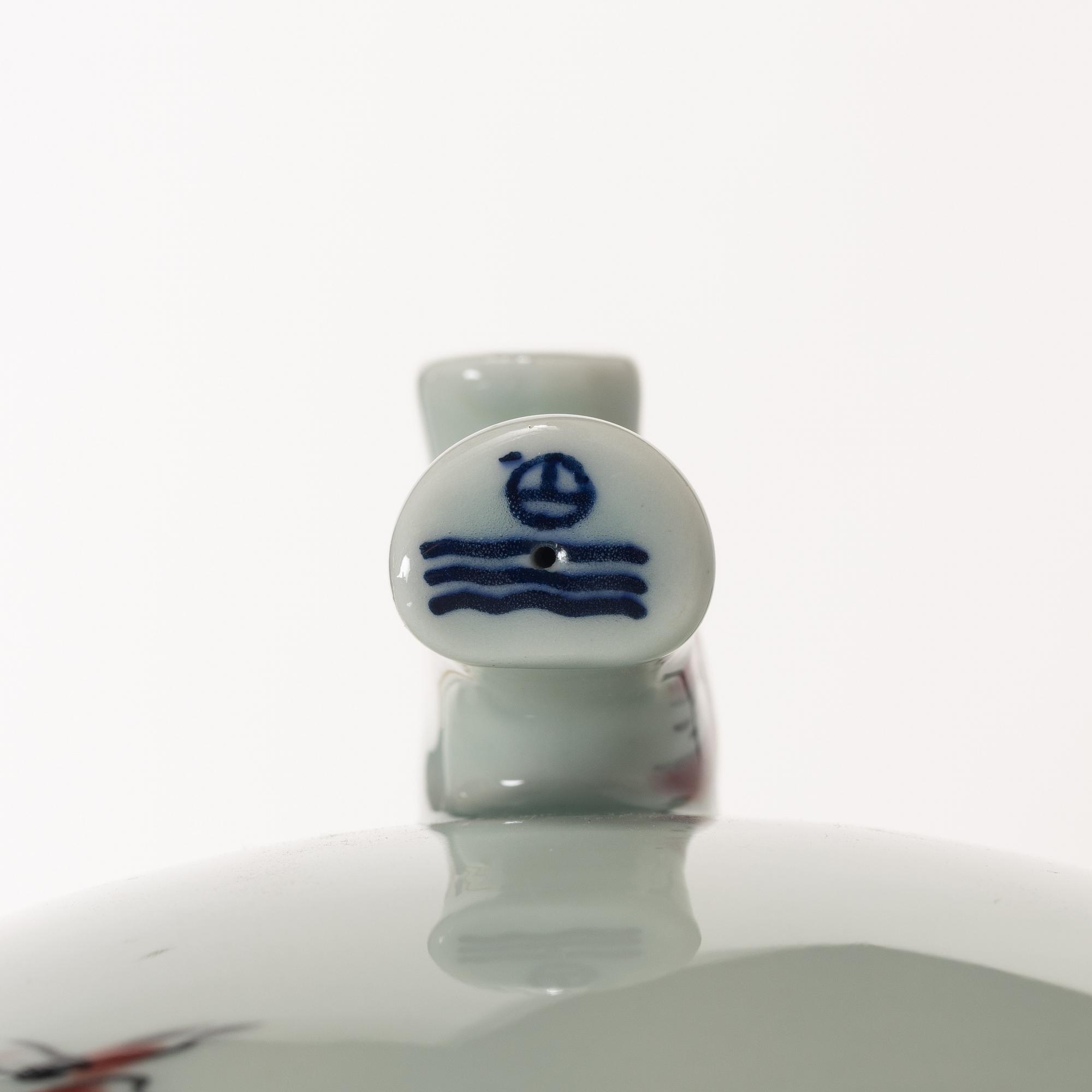 Thorkild Olsen, a porcelain urn with cover, Royal Copenhagen, Denmark, dated 1952.