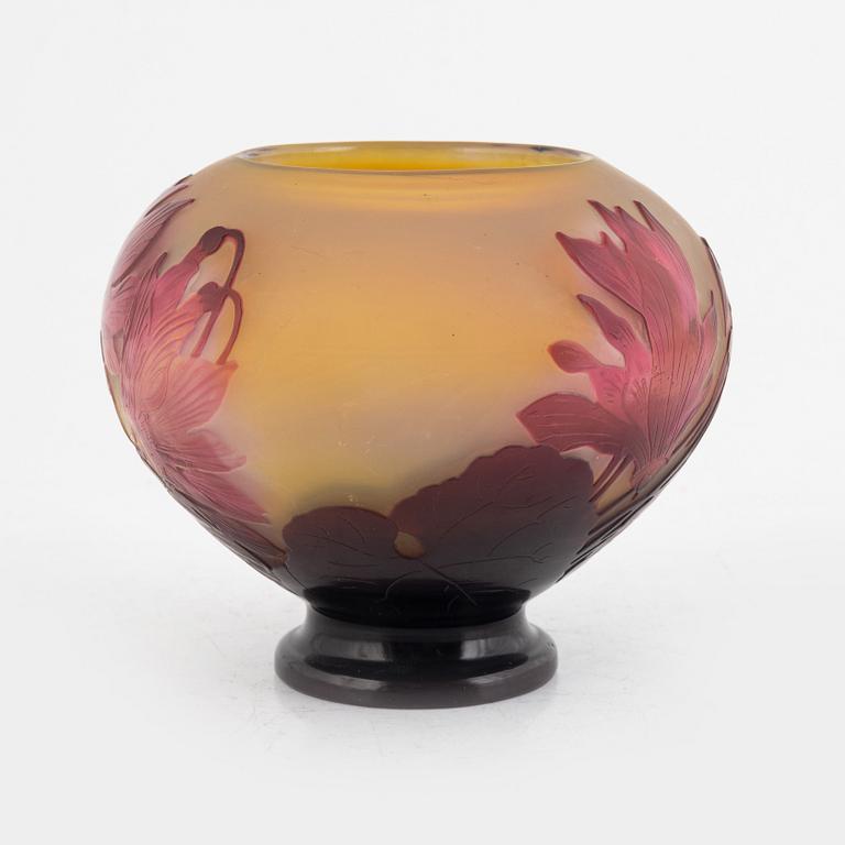 Emile Gallé, an Art Nouveau cameo glass vase, Nancy, France.