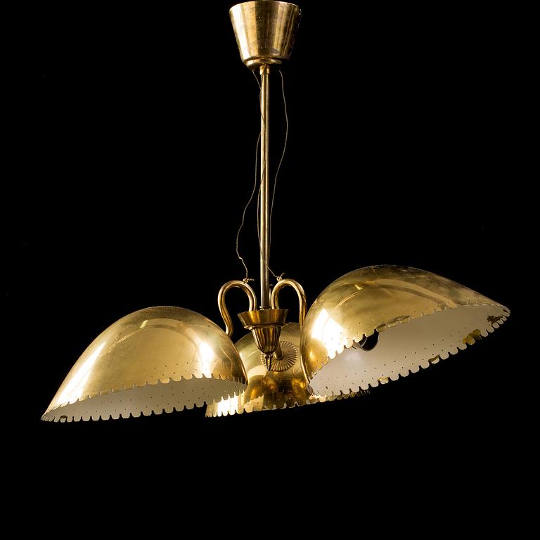 A Carl-Axel Acking Swedish Modern brass ceiling light, 1940's.