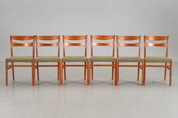 BORD samt 6 stolar, teak, 1950/60-tal.