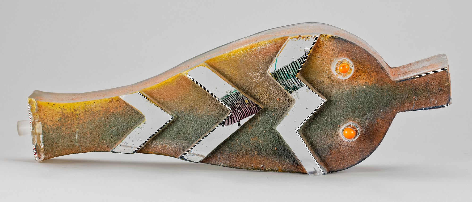 SKULPTUR, sandgjutet glas. Bertil Vallien, Kosta Boda, sign.