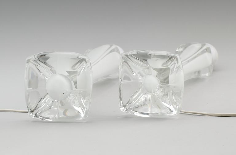 BORDSLAMPOR, 1 par, glas, Flygsfors.
