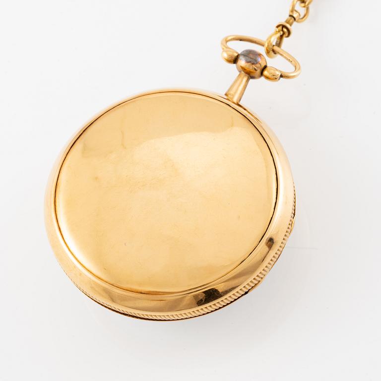 An 18k gold pocket watch by J. Widerstad (watchmaker in Stockholm 1785-1834).