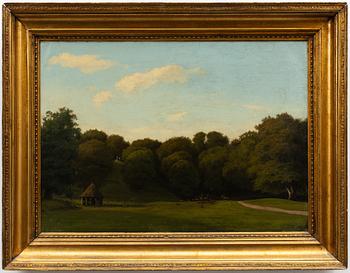 Axel Thorsen Schovelin, Park landscape with deer.