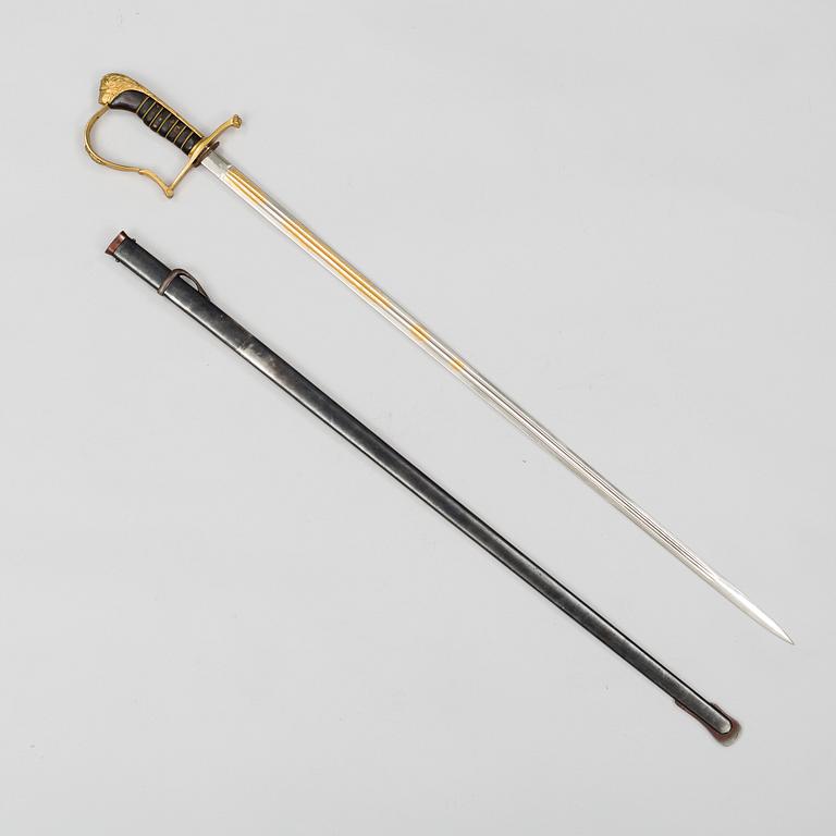 A Swedish infantry officer's sabre 1899 pattern with scabbard.