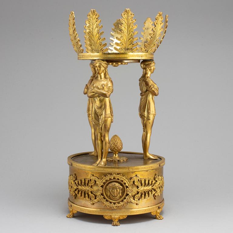 An Empire-style bronze centre piece, ca 1900.