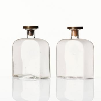 Björn Trägårdh, and Svenskt Tenn, two bottles with stoppers, Sweden 1930s.