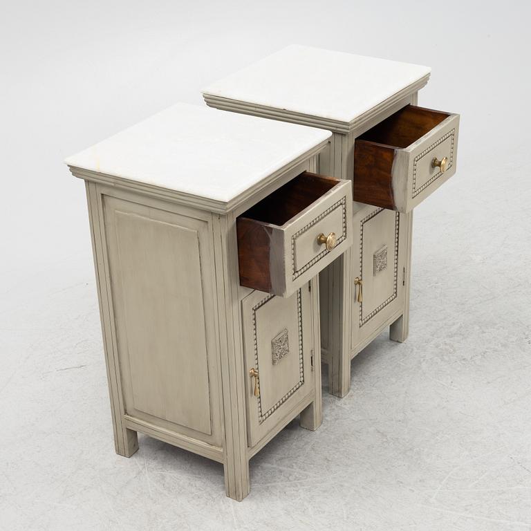 A pair of bedside tables, first half of the 20th Century.