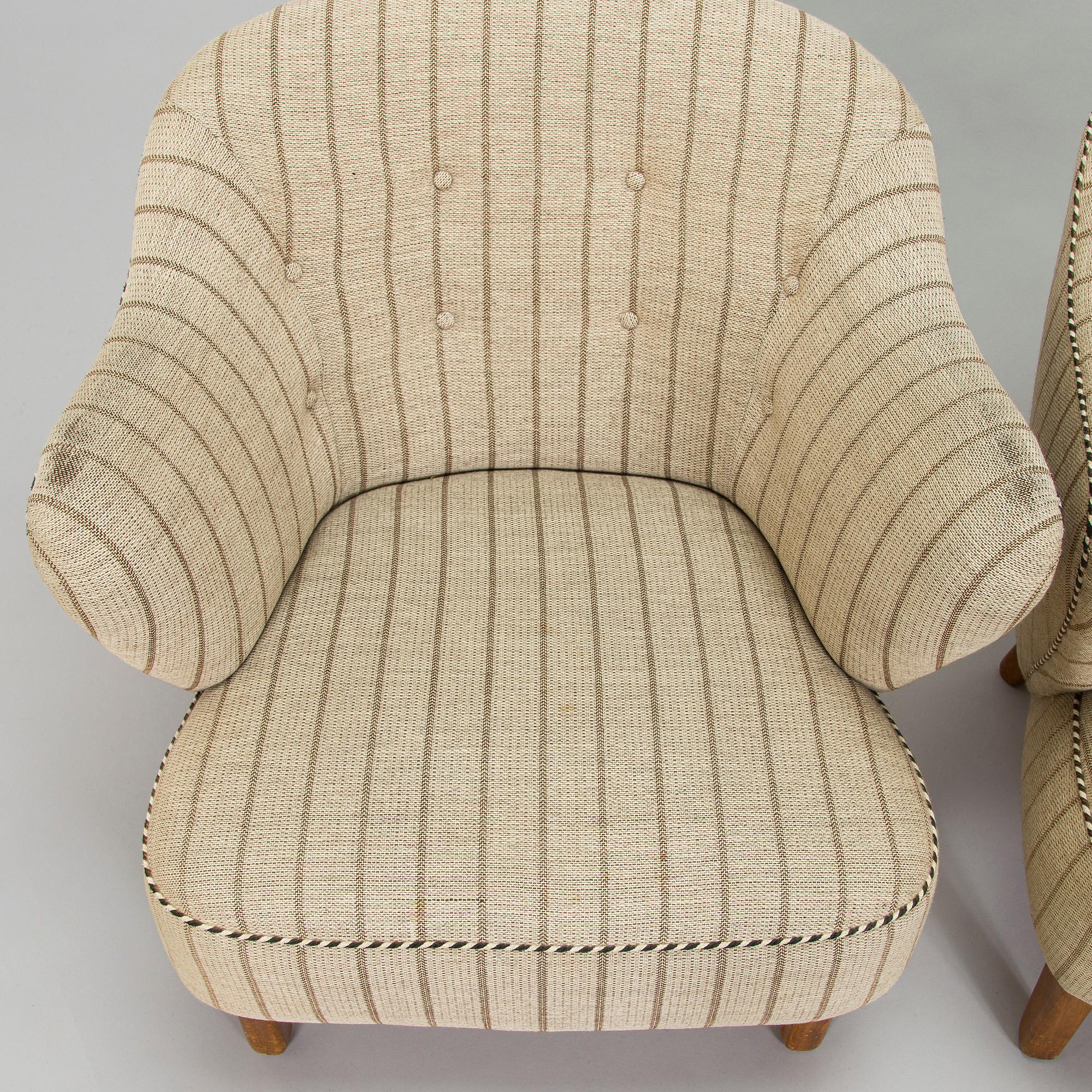 Flemming Lassen, fåtöljer, ett par, tillverkad av Asko 1952-1956.