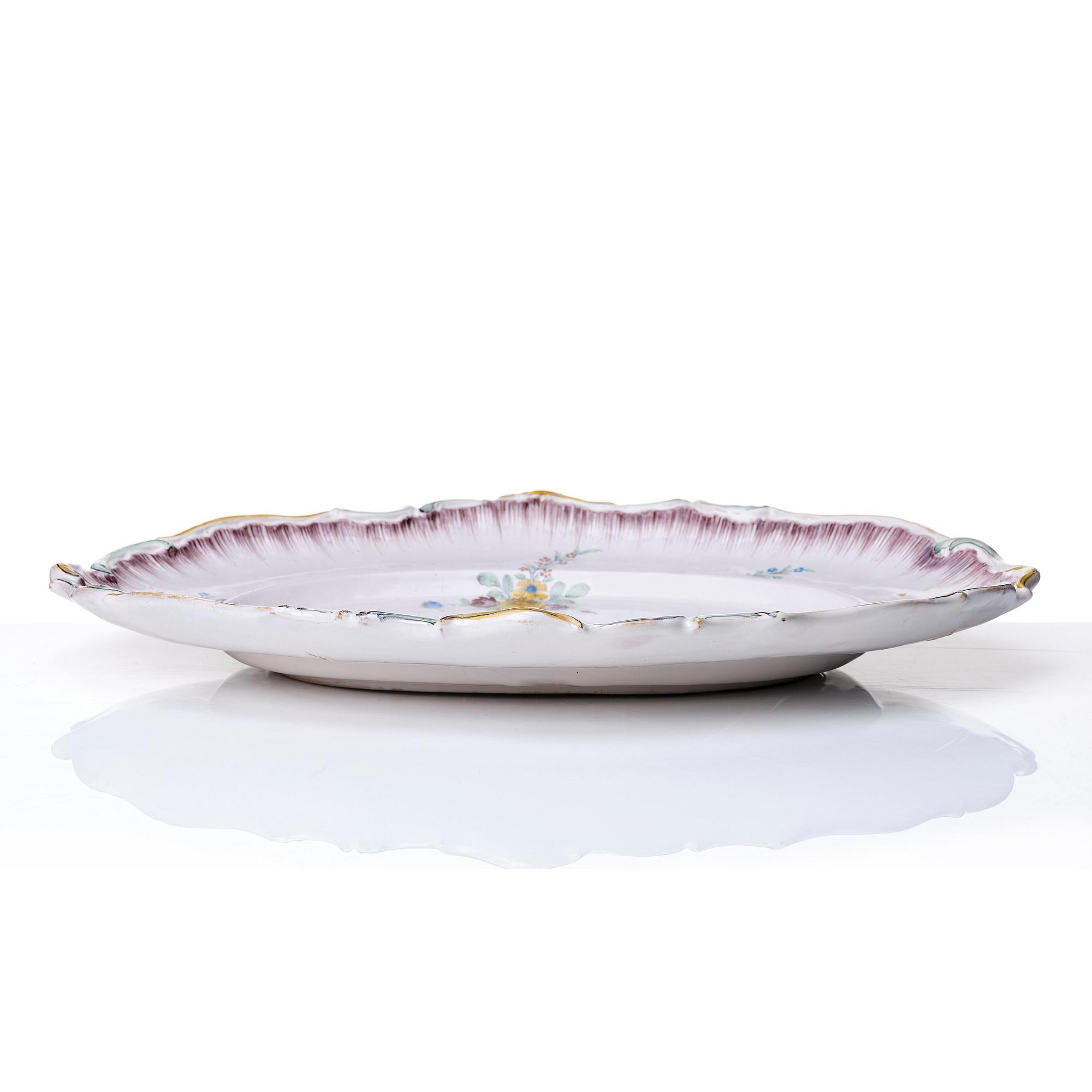 A Swedish Rörstrand faience dish, 18th Century.