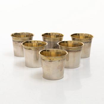 Eleven silver beakers, including marks of K Anderson, CG Hallberg, Eric Löfman for KG Markström, etc.