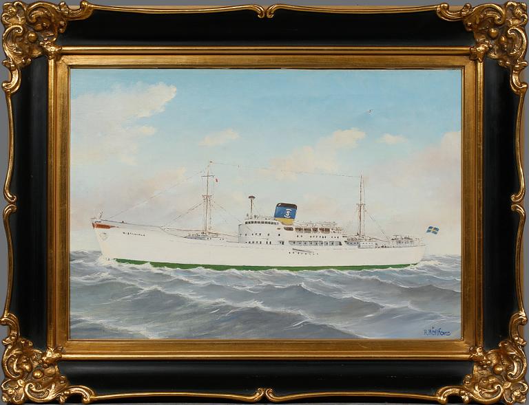 OKÄND KONSTNÄR, olja på duk, signerad A Hällfors.