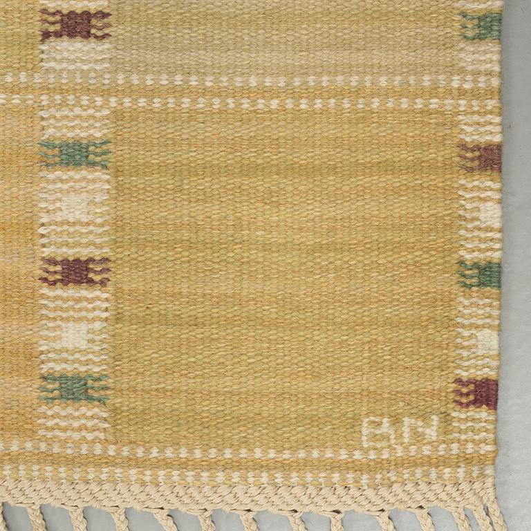 Barbro Nilsson, A CARPET, "Falurutan gul", flat weave, ca 390 x 201 cm, signed AB MMF BN.