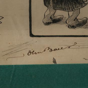 JOHN BAUER, teckning, signerad samt otydligt daterad.