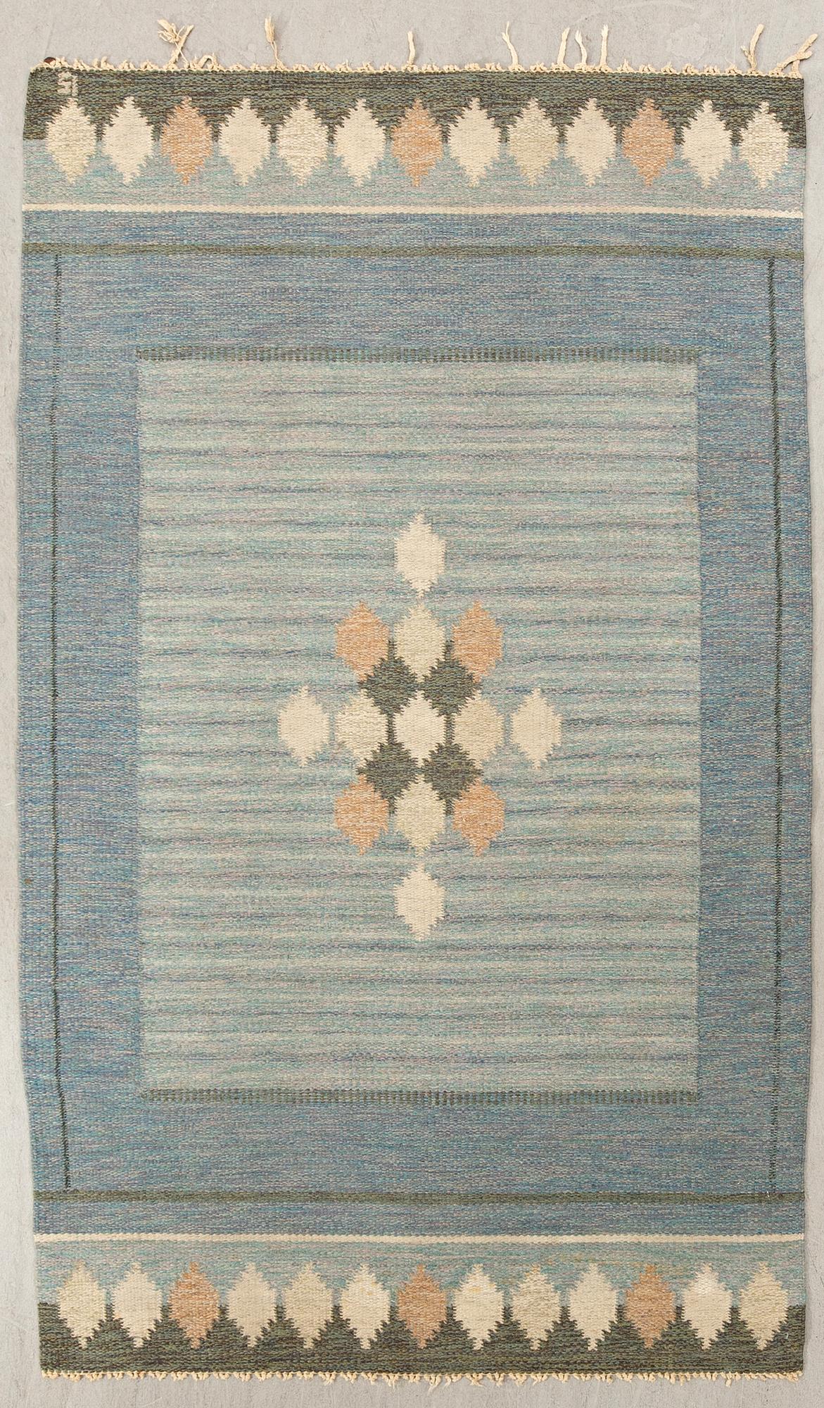 Ingegerd Silow, Matta rölakan signerad ca 205x129 cm.