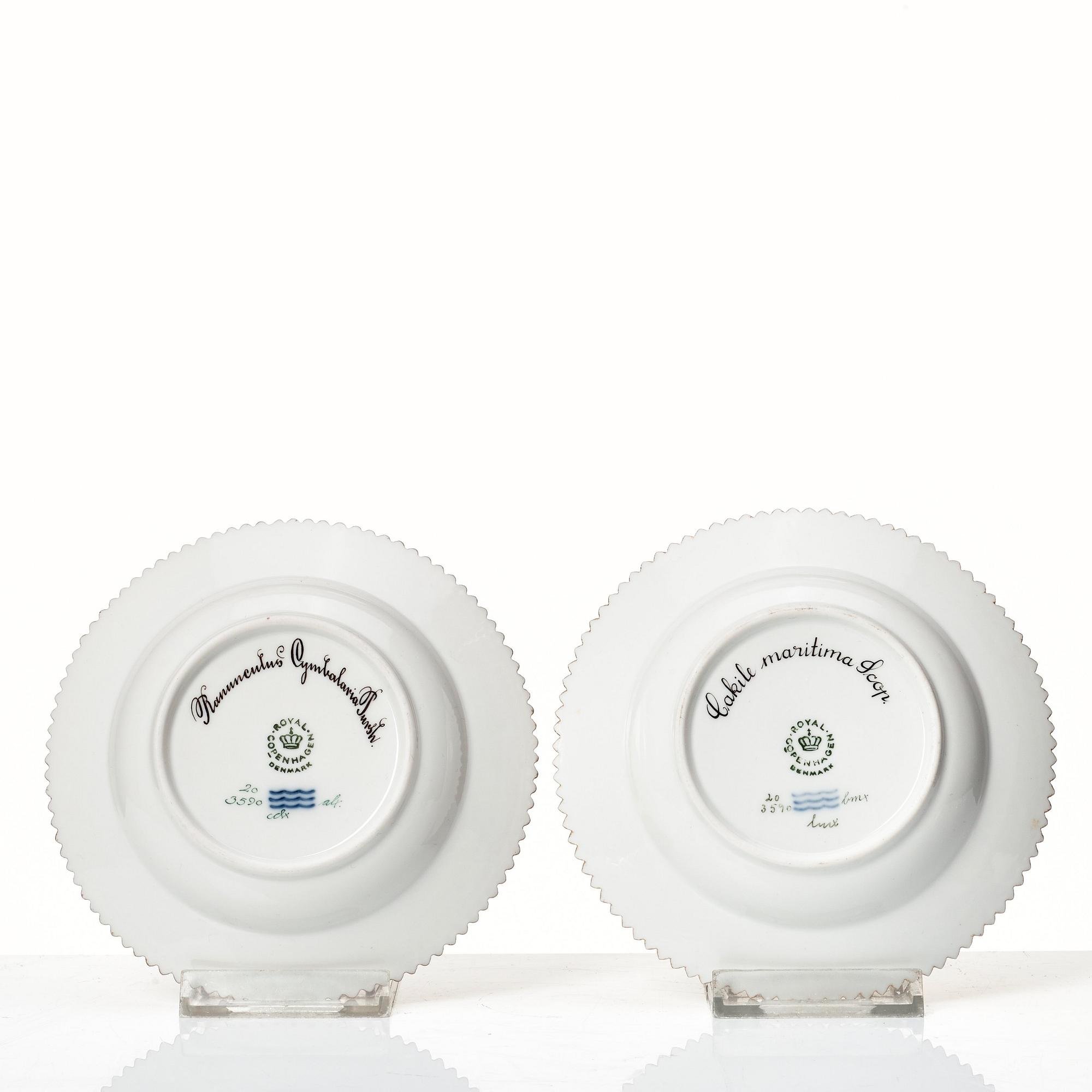 A group of 11 pieces of Royal Copenhagen "Flora Danica", Denmark, 20th Century.