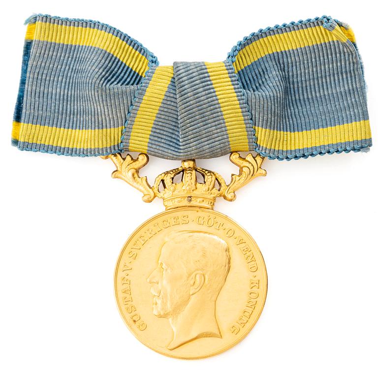 Medalj, Sverige, guld 18 K, "För nit & Redlighet" 1947.