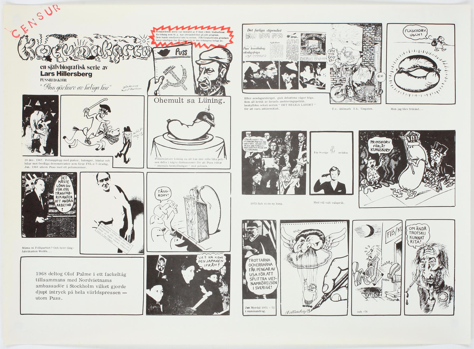 LARS HILLERSBERG, handkolorerad affisch.