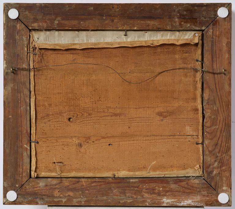 A Swedish Empire giltwood framed silk embroidery, early 19th century.