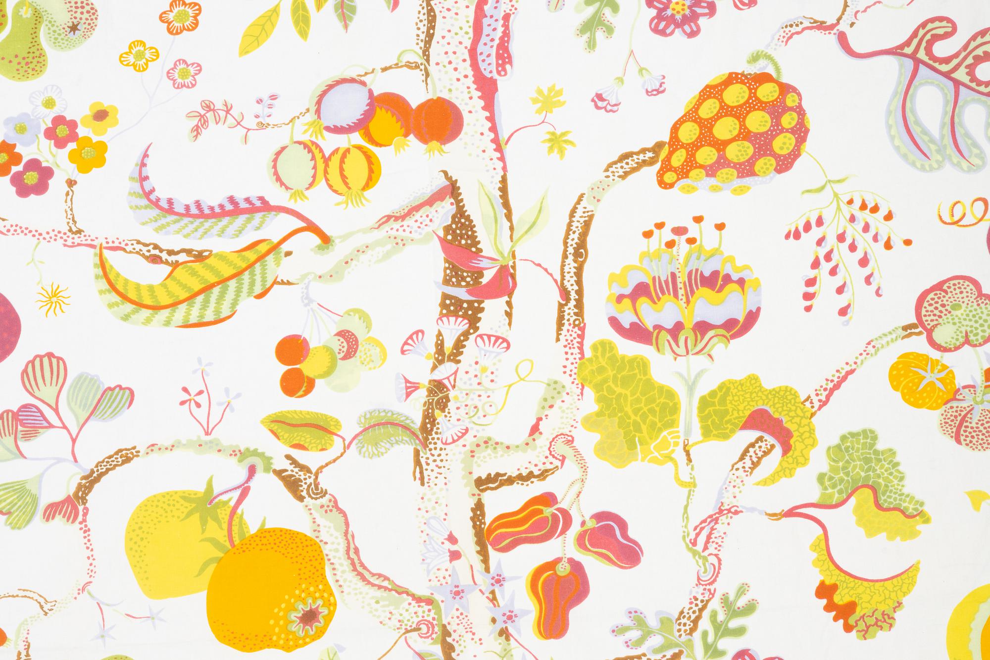 Josef Frank, a pir of curtains, 'Vegetable Tree', Svenskt Tenn.