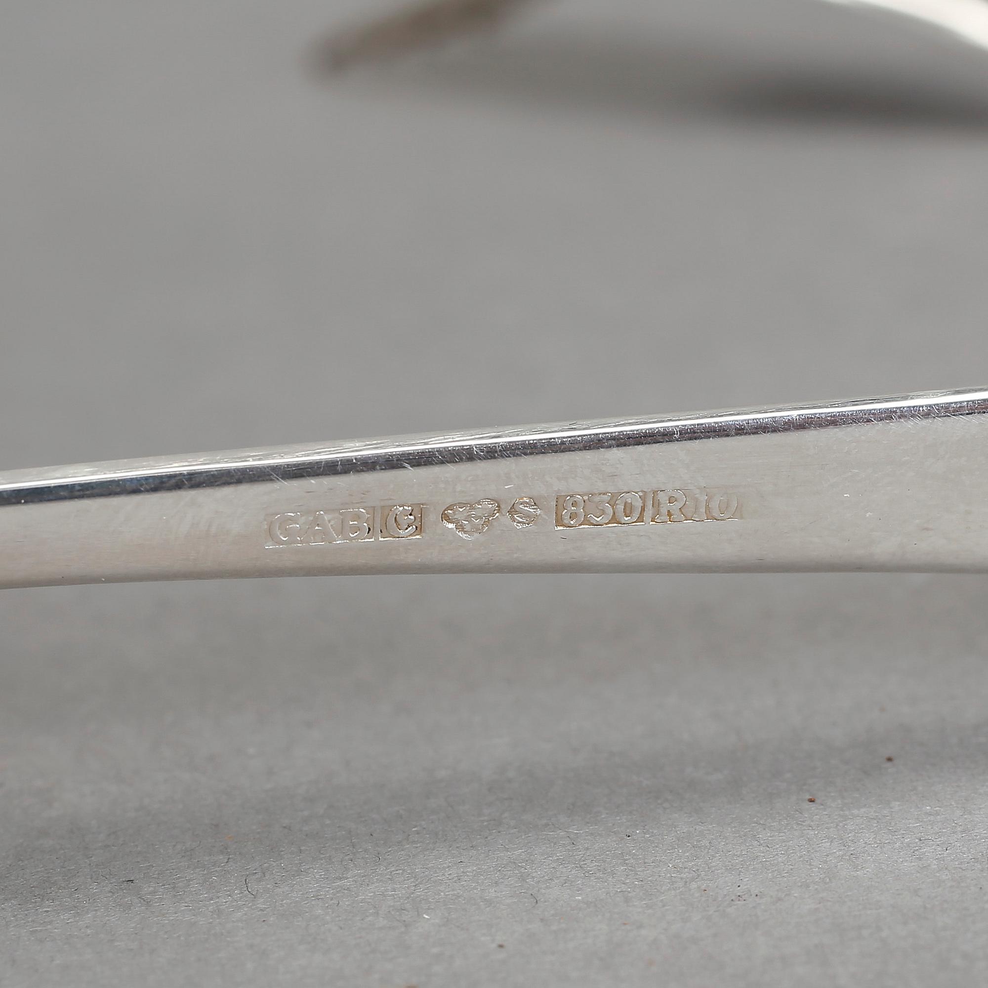 BESTICKSERVIS, 42 delar, silver "chippendale", mestadels GAB, 1900-tal. Vikt ca 900 gram.