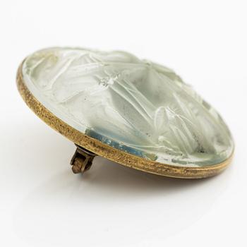 René Lalique, a brooch, glass, with a motif of crickets.