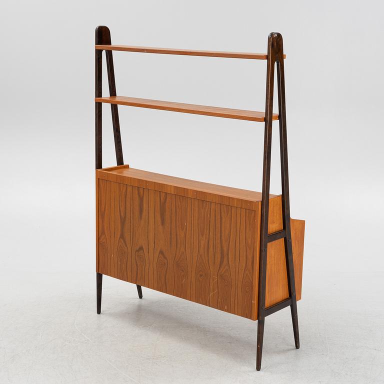 A teak veneered bookcase, mid 20th Century.