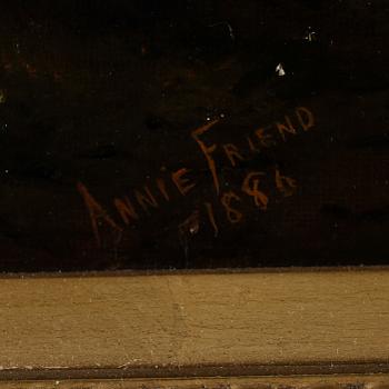 ANNIE FRIEND, olja på duk, signerad och daterad 1886.