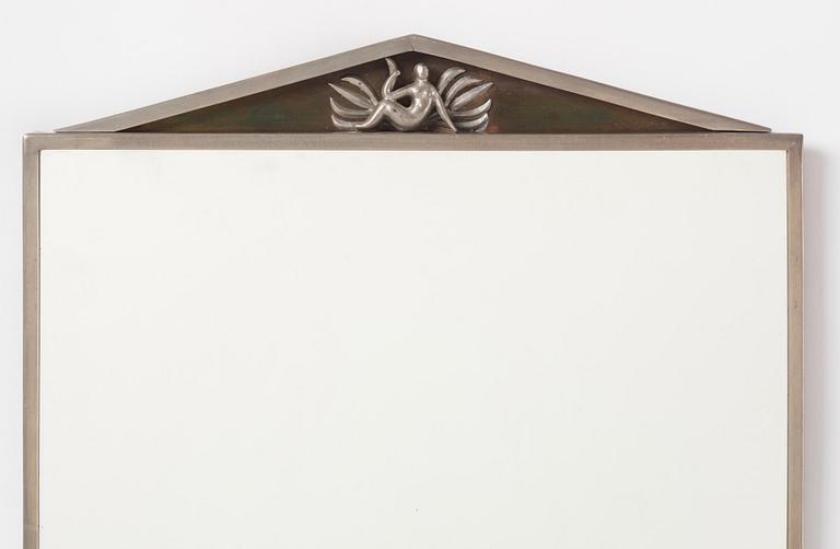 Nils Fougstedt, a Swedish Grace pewter and brass mirror model "137 a", Firma Svenskt Tenn, Stockholm 1927.