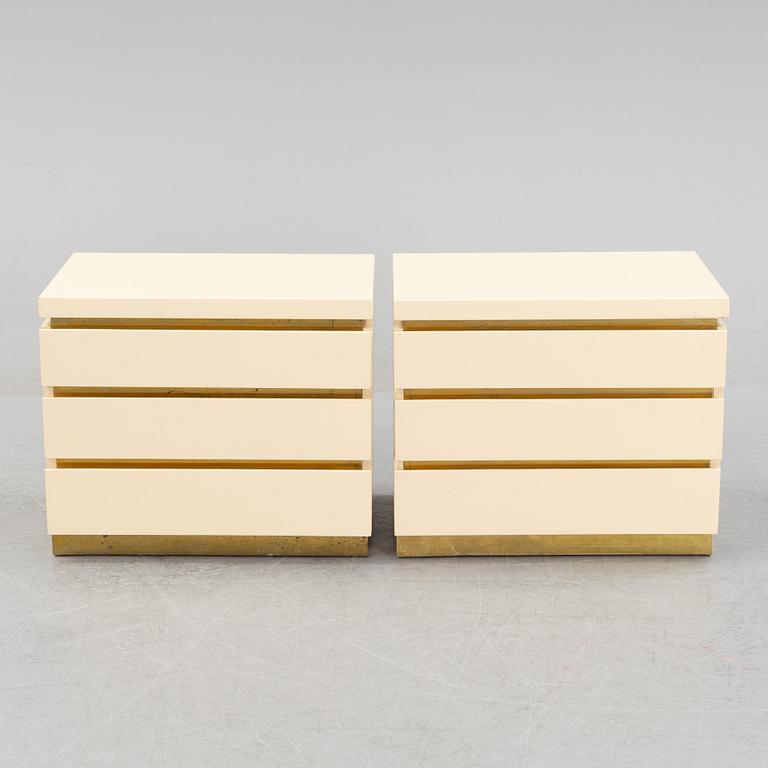 Jean-Claude Mahey, a pair of bedside tables/chests of drawers, 1970's.