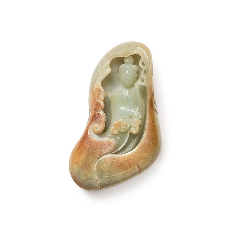 Skulptur, nefrit. Kina, 1900-tal.