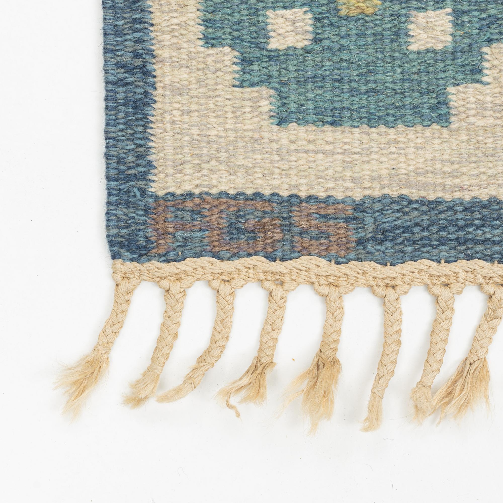Anna-Greta Sjöqvist, a flat weave carpet, signed AGS, 215 x 167 cm.