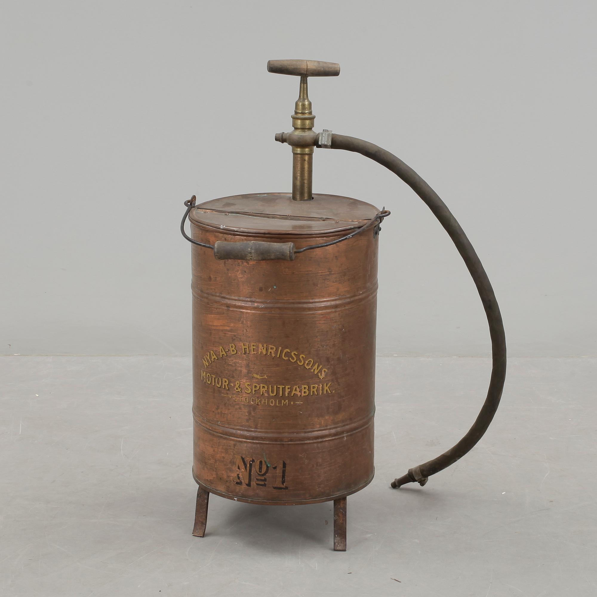 BRANDSPRUTA, koppar, Motor- & sprutfabriken, omkr år 1900.