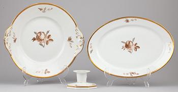 MATSERVIS, 50 delar, porslin, "Brown rose", Royal Copenhagen.