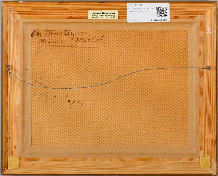 CHARLES EUGENE COUSIN, olja på duk, signerad.