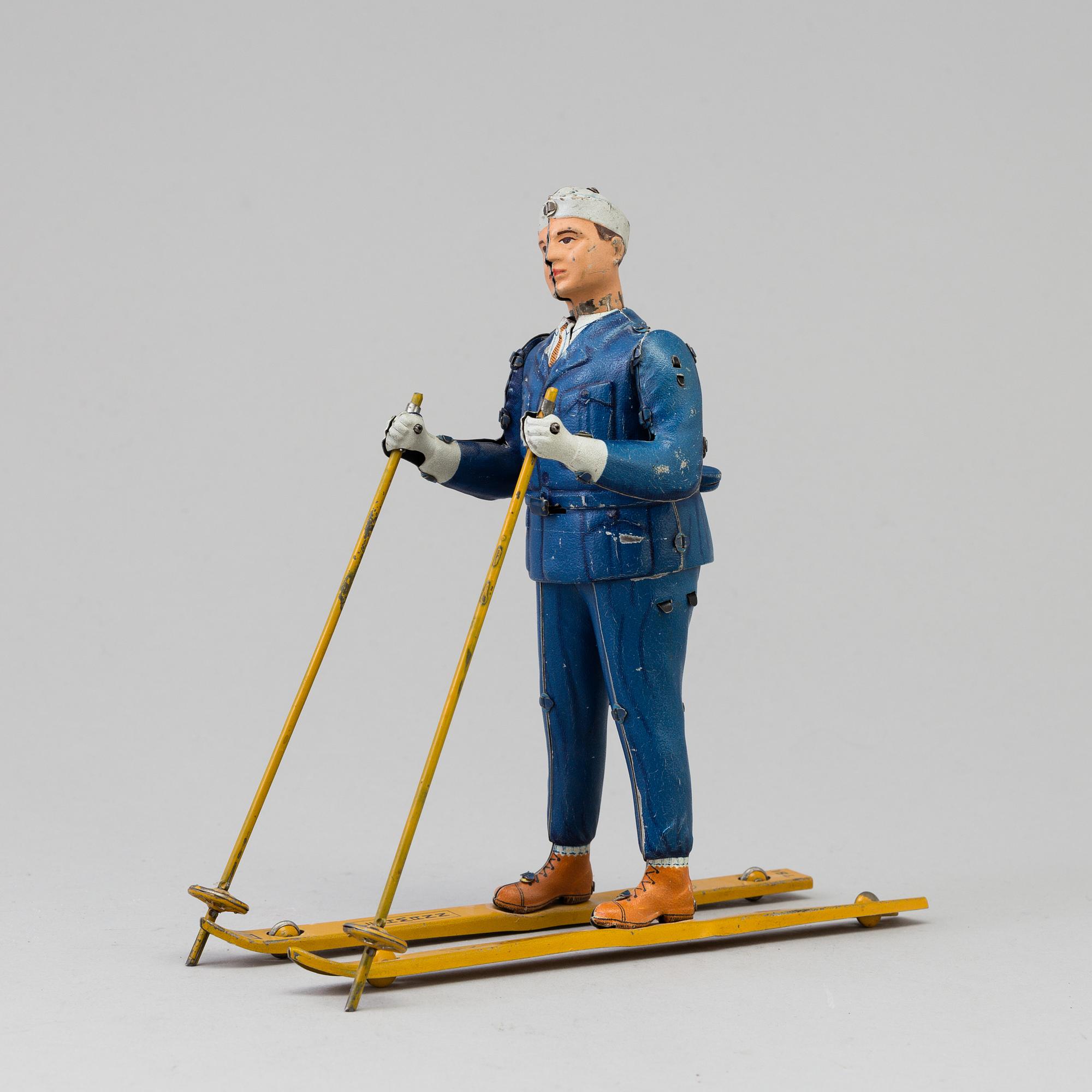 a Lehmann "Ski Rolf" tin toy, Germany 1930-1941.