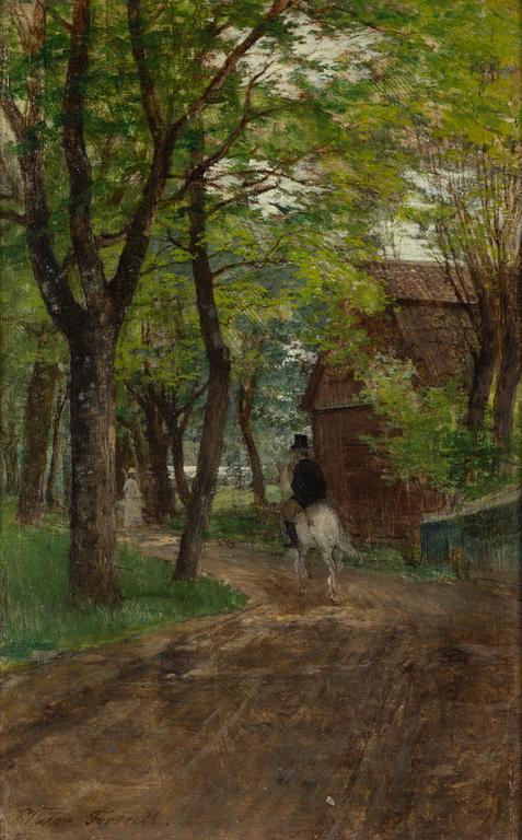 Victor Forssell, oil on panel, signed.