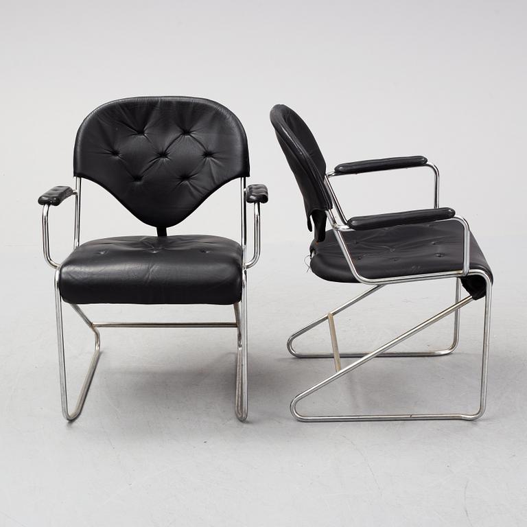 Four 'Sam' armchairs by Sam Larsson for Dux. Late 20th Century.
