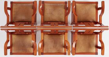 John Kandell, a set of six "Solitär" chairs, Källemo, Värnamo, post 1985.