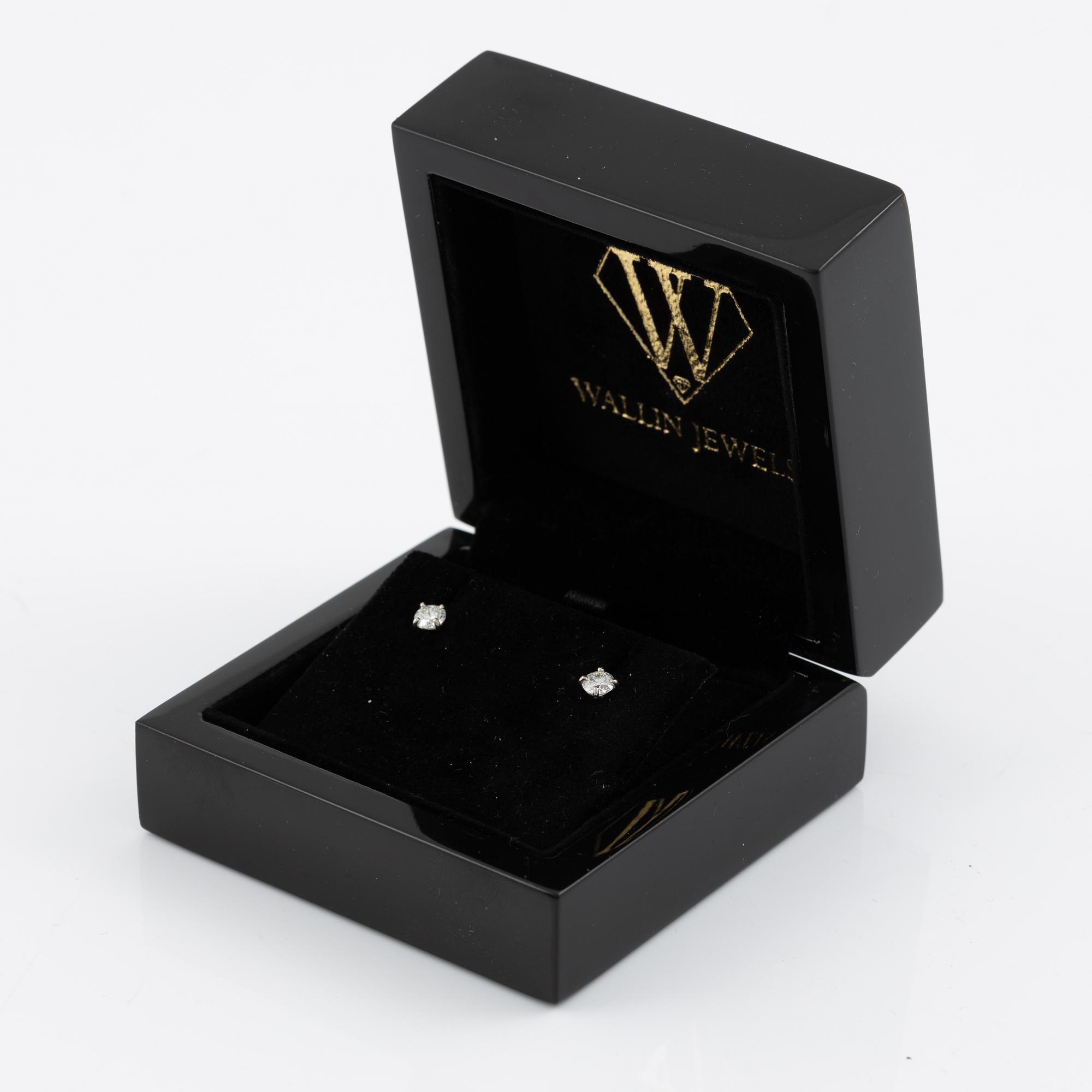 Earrings, 18K white gold with brilliant-cut diamonds.