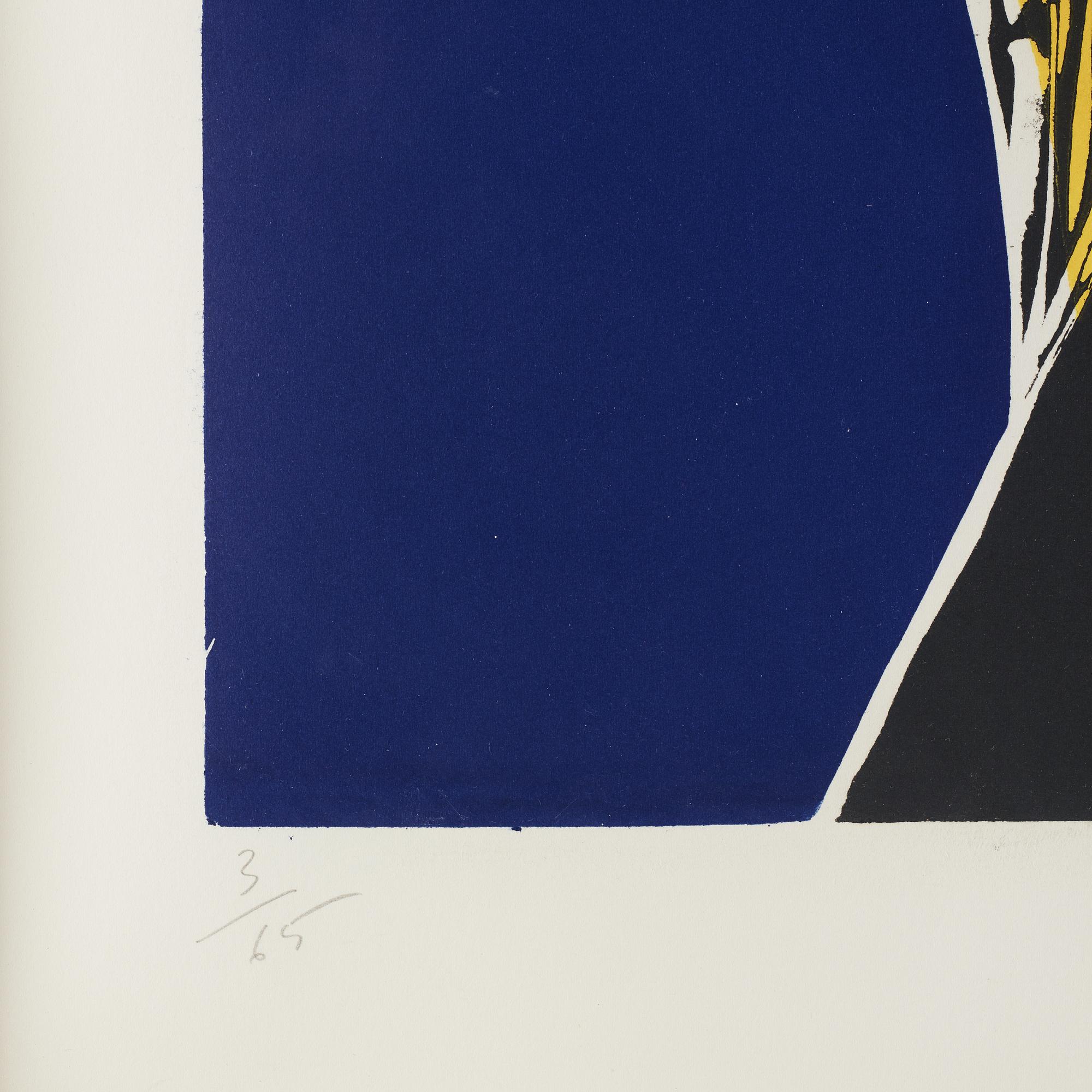 Mimmo Paladino, färgträsnitt, signerad och numrerad 3/65, daterad 1984.