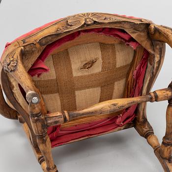 Karmstol, stockholmsarbete, rokoko, 1700-talets mitt.
