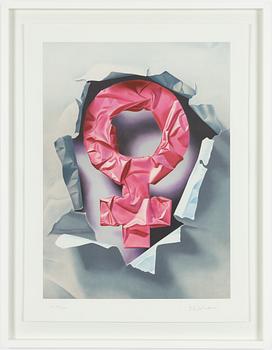 Yrjö Edelmann, "Female power wrapped in pink".