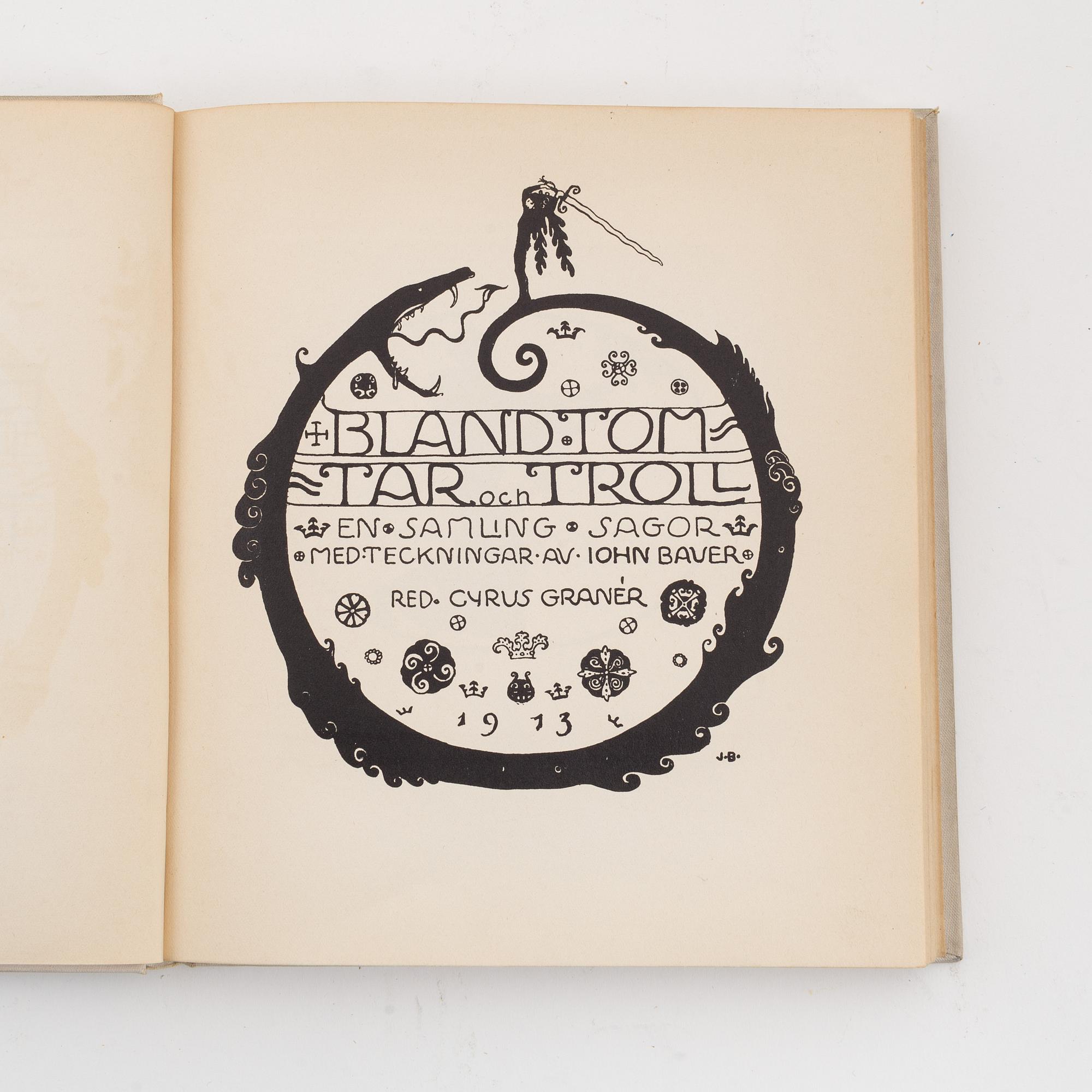 13 volumes 'Bland tomtar och troll', different publishers, 1907- late 20th century.