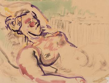 EEMU MYNTTI, water colour, signed and dated on the back 1939.