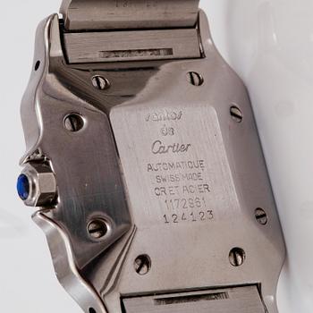 ARMBANDSUR, herr, Cartier, Santos, automatisk, stål och 18K guld.