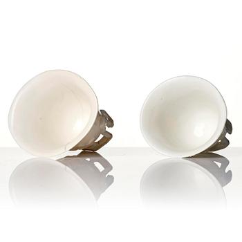 A set of three blanc de chine cups, Qing dynasty, Kangxi (1662-1722).