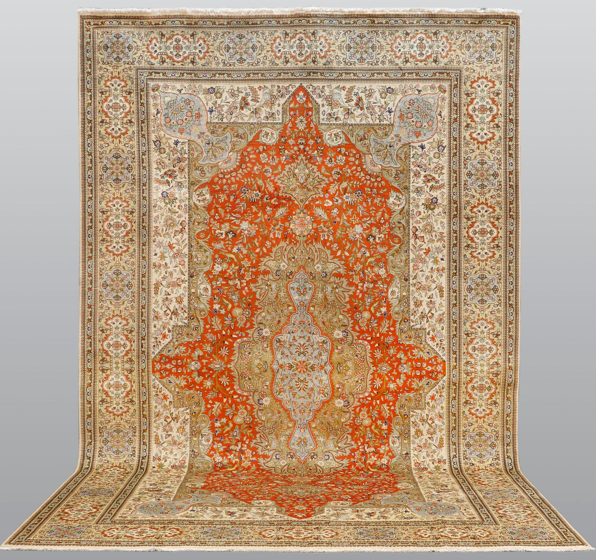Carpet, Tabriz so-called Tabatabai, 407 x 308 cm.